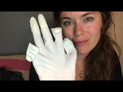 ASMR Go to Sleep English/Spanish (Español)- Gum Chewing, Whisper, Hand Movements, and Rubber Gloves