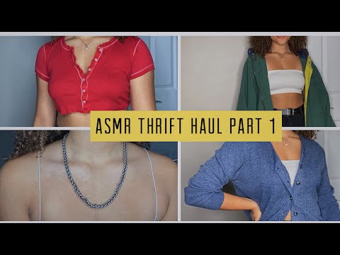 ASMR-Try On Thrift Haul (Close Up Whispers)