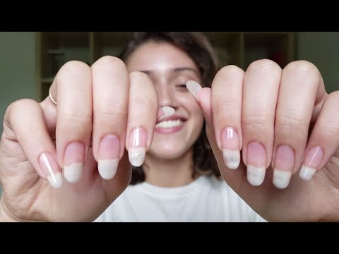 ASMR natural nails ⚘ simple care routine | tapping, flutters, whispers