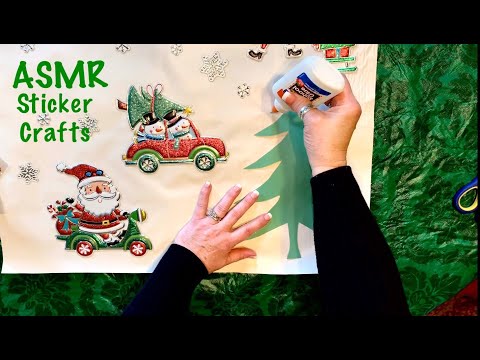 ASMR Christmas stickers/Christmas crafts (No talking)