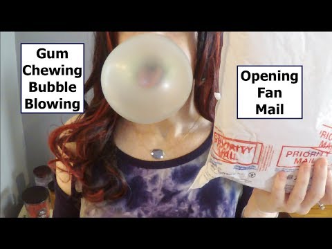 ASMR Unboxing Fan Mail Followed by Gum Chewing, Bubble Blowing, No Talking For Sleep