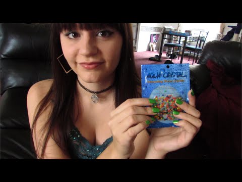 ASMR Aqua Crystals Water Marbles, Crinkles, Close Soft Speaking, Whispering, and Water Sounds