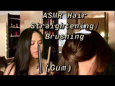 ASMR: Hair Salon RP | Hair Straightening + Hair Brushing | Gum Chewing | Gum Cracking Gum Snapping |