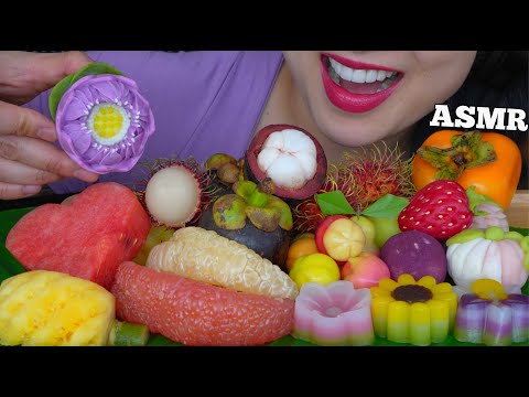 ASMR FRESH FRUITS VS. DESSERTS *LAYER CAKE + LUK CHUP (SOFT EATING SOUNDS) NO TALKING | SAS-ASMR