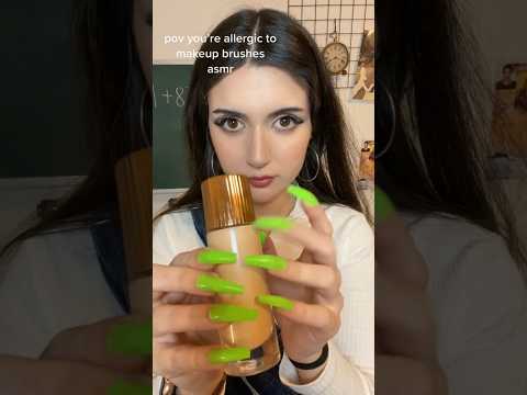 pov you’re allergic to makeup brushes 👁️👄👁️ #asmr #shortsvideo #shorts