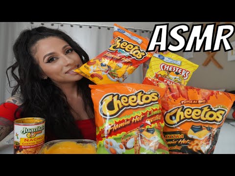 ASMR HOT CHEETOS WITH NACHO CHEESE | CRUNCHY EATING SOUNDS | AT HOME