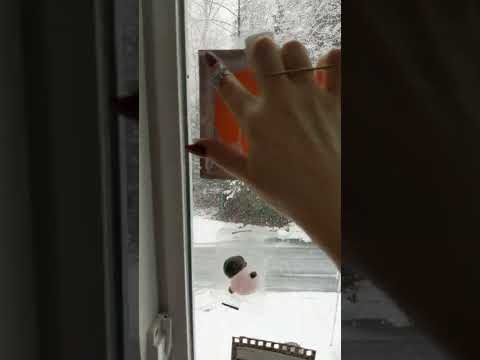 ASMR BUT...i taped items to a snowy window #asmr #short @ASMRathome