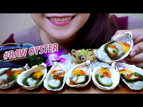 ASMR Kaki sashimi (Raw Oysters and Baked oysters) Slurping EATING SOUNDS | LINH-ASMR