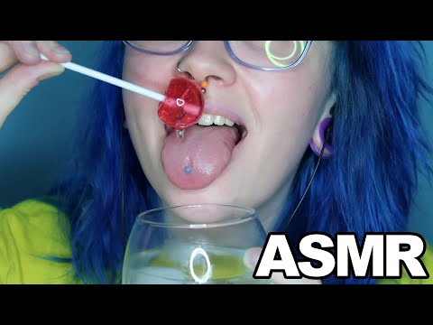 ASMR Lollipop Dipping In Lemonade [WET Mouth Sounds] 💦👄