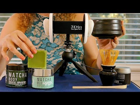 ASMR Soft Spoken Matcha Tea Triggers for Sleep & Relaxation, Water Sounds, How to, Healthy Tea