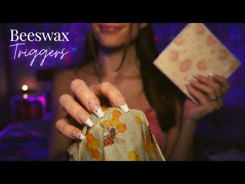 ASMR | Beeswax Wrap Triggers (Gripping, Tapping, Mic, Focus Triggers)🐝