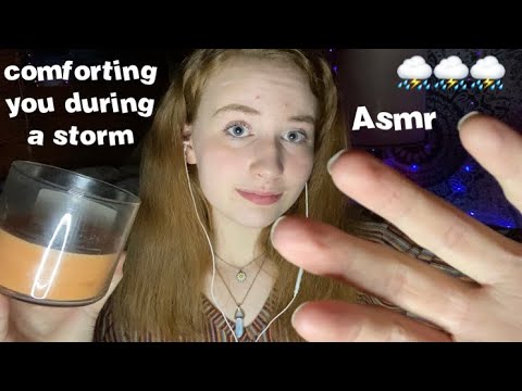 ASMR - Best friend comforts you during a storm ⛈ + some meditation 🧘🏻‍♀️