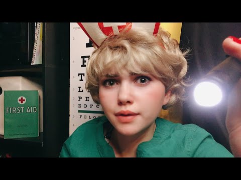 ASMR Nurse Tilly checks your blood pressure and tests your eyes.