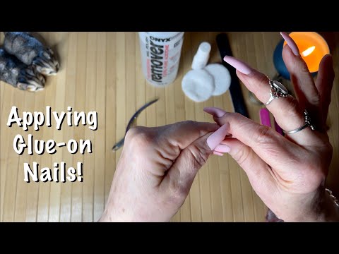 ASMR How to apply KISS glue-on nails. (Soft Spoken only) Informal tutorial. Gentle sounds.