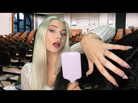 ASMR Crazy Roommate Who's Obsessed With You Plays With Your Hair in Class (Accent, Roleplay)