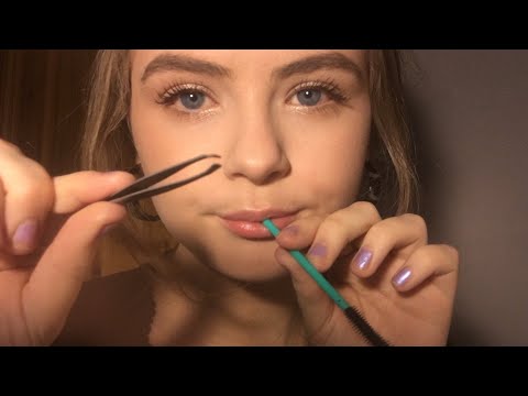 👌ASMR ROLEPLAY- Eyebrow Plucking and Tweezing & Spoolie Brushing and Nibbling, Personal Attention👌