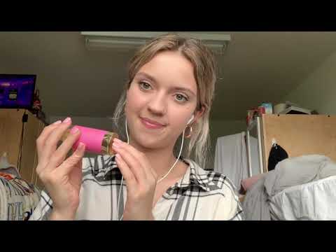 MY FIRST ASMR VIDEO- ASMR AS A COLLEGE STUDENT- tapping, scratching, lotion