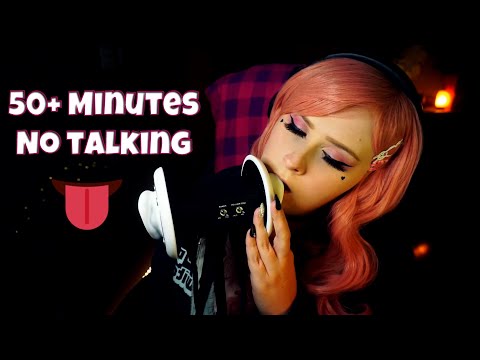 👅ASMR Ear Eating - Audio Panning, Flutters, Kisses | 50+ Minutes NO Talking for Sleep & Relaxation