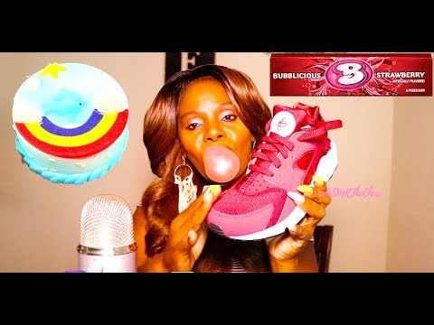 SLOW Rising Squishy ASMR Mouth Sounds Chewing Bubble Gum Tap