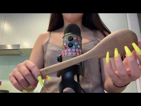 ASMR Wood Tapping with Extra Long Nails 💙 | No Talking