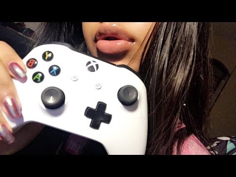 ASMR Up Close Girl Playing With The Controller (tapping, scratching, whispering etc)