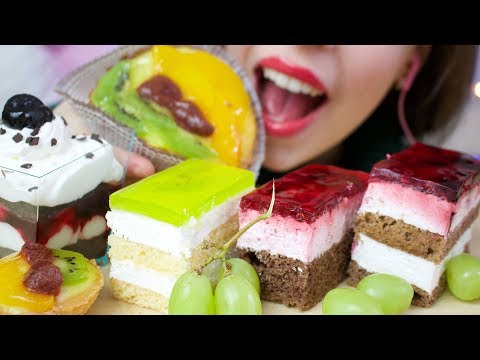 ASMR FRUIT CAKE PLATTER + Grapes (SOFT & CRUNCHY Eating Sounds) No Talking