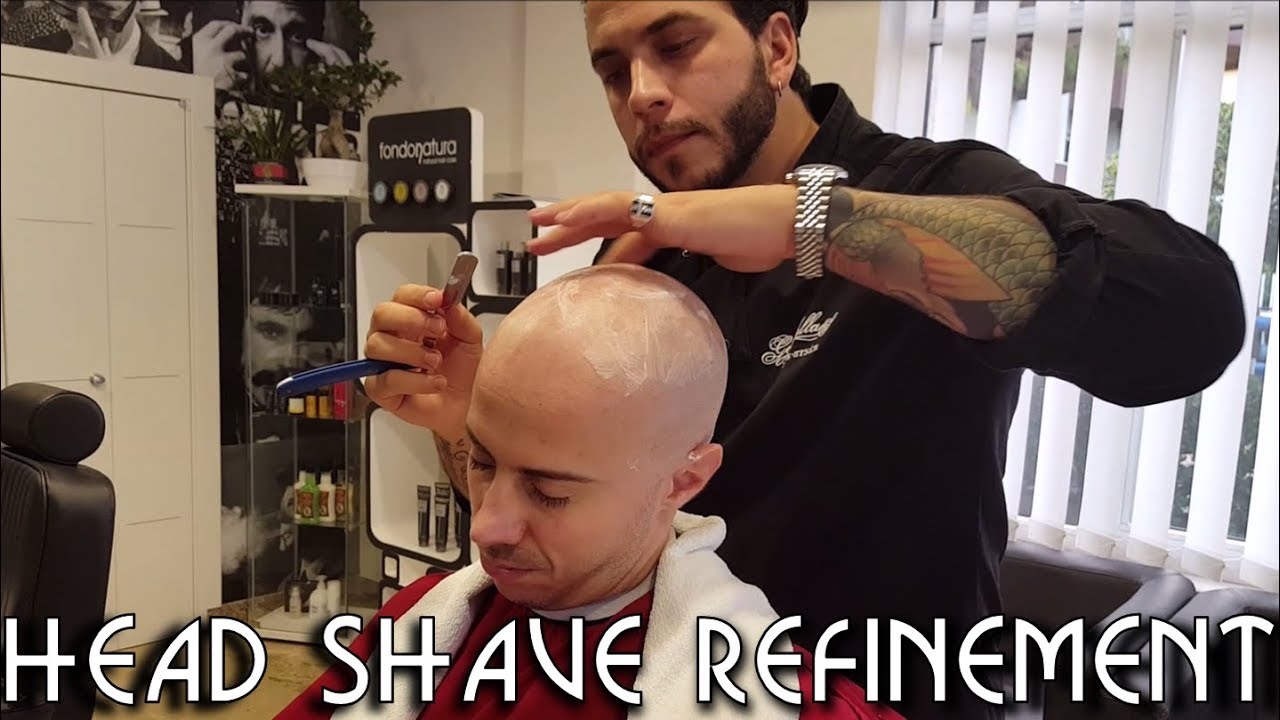 💈 Old school Barber - Head Shave Refinement - ASMR no talking