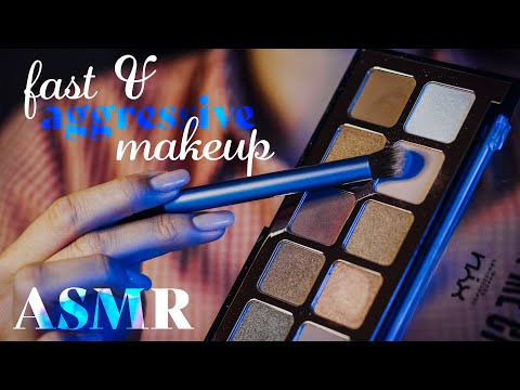 ASMR ~ Fast & Aggressive Makeup ~ Personal Attention, Layered Sounds, Inaudible Whispers