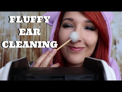 ASMR - EAR CLEANING ~ Fluffy Ear Cleaning + Brushing Sounds w/ Whispers ~