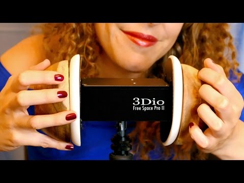 ASMR Wooden Bowl Ear Cupping, Tapping, Scratching 3Dio, w/ Ear Massage & Binaural Whispering