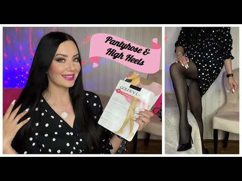 ASMR Sheer Stockings, Tights & High Heels 👠 Styling My New Black Dress With Pantyhose