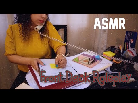 [ASMR] 📁📇 Front Desk Roleplay | Typing, Paper Sounds, Writing, Tape Sounds