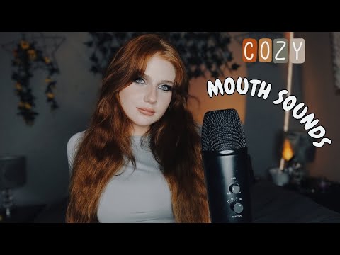 ASMR | Cozy mouth sounds for gauranteed tingles ✨ ( clicky whispers, real cat purring) 🐱