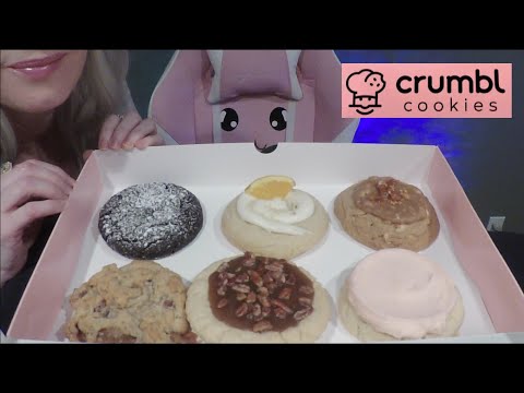 ASMR Crumbl Cookies Eat With Me | Taste Test Review | Whispered