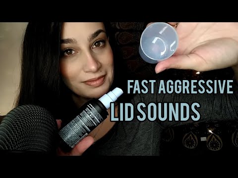 ASMR Fast Aggressive Lid Sounds & Hand Sounds | Lid Swirling, Pumping, Tapping