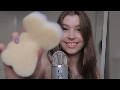 ASMR 10 minutes intense sponge sounds🧼💗 ~ squishing, scratching...(almost no talking) | emily asmr