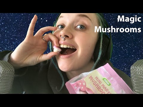 Eating Magic Mushrooms (Minus The Drugs) Candy ASMR 🍄👅 Chewy Sounds 🌻