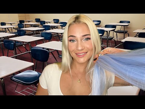 ASMR Popular Gossip Girl Plays With Your Hair in Class and Gives you Gifts + Giveaway 🎁