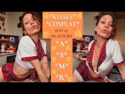 Moaning ASMR | Girlfriend Wears Schoolgirl Outfit For Halloween & Whispers In Your Ears *Kisses*