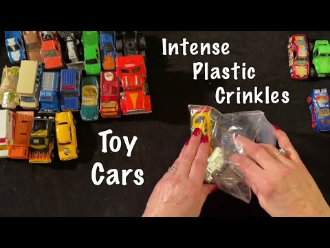 ASMR Toy cars (No talking) Intense Plastic crinkles/Tinkering sounds. Matchbox, Hot Wheels,Tonka