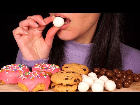 ASMR ROUND FOOD ~ Donuts, Cookies, Chocolate Balls (No Talking)