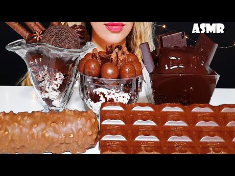 ASMR | Eating BEST CHOCOLATE DESSERTS, BUENO BANOFFEE CAKES | MUKBANG