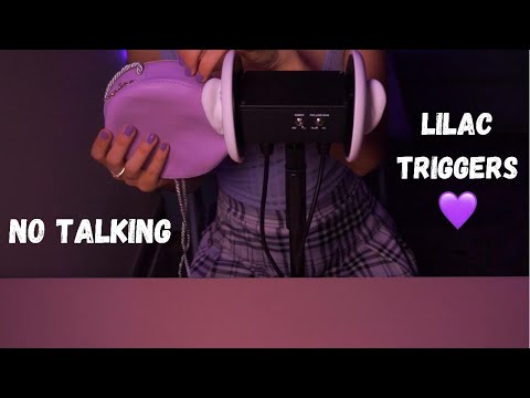 Lilac triggers for sleep, study, concentrate - ASMR no talking (tapping, binaural)