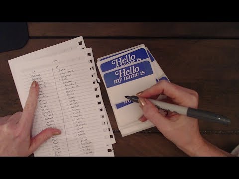 ASMR Whisper ~ Writing Name Tags / Marker Sounds