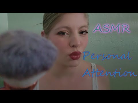 ASMR | Face Brushing and Tapping with ambient sounds
