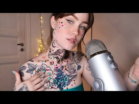 (Asmr)Chest Tapping And Scratching On Rhinestones