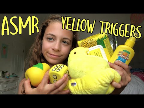 Asmr| yellow triggers! Color trigger series💛