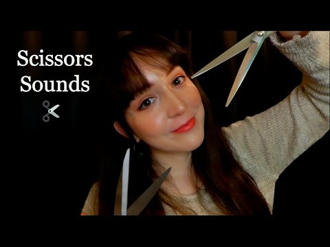 ⭐ASMR Scissors Sounds/Sonidos de Tijeras ✂(No Talking, Binaural Sounds)