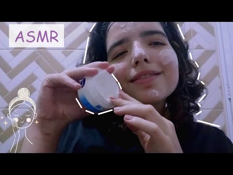 ASMR - SKIN CARE NOTURNA  🌙 (sons de líquidos, mouth sounds)