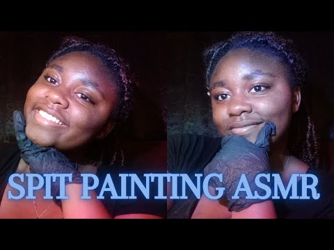 ASMR | Spit Painting Mouth Sounds & Visual Triggers with gloves